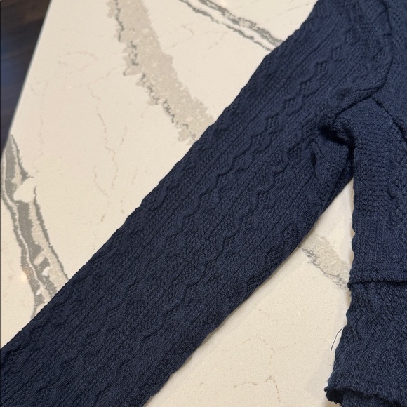 John Mark Textured Navy Blazer With Ruffle Accents Asymmetrical Zipper NWT - Picture 6 of 10